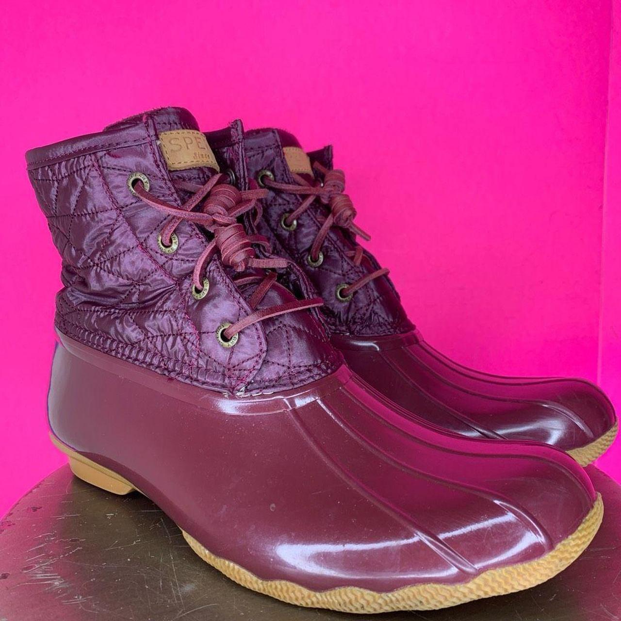 Burgundy sale sperry boots