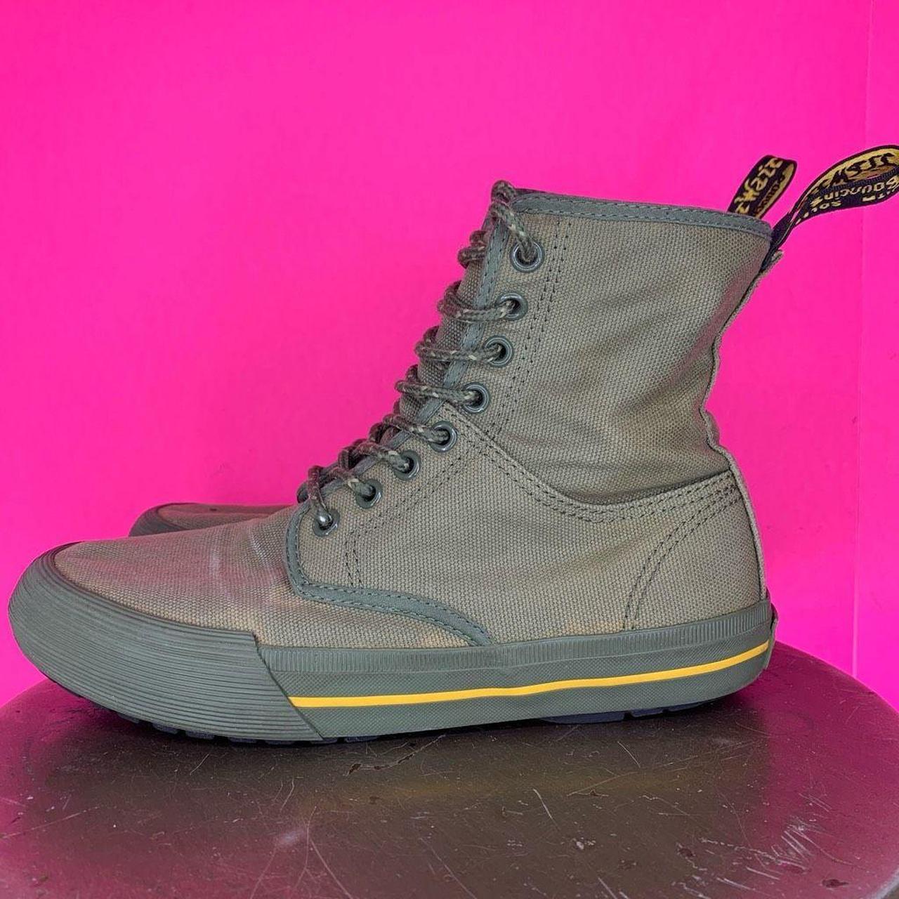 Dr. Martens Winsted Waxy Canvas Green Lace Up Boot. Depop