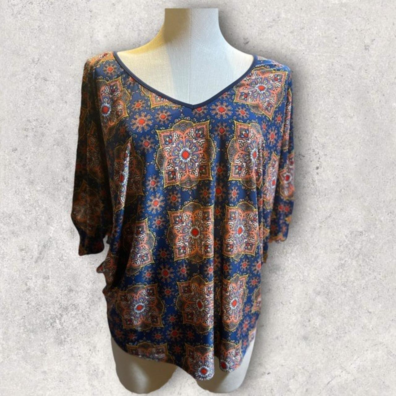 Lavish XL Floral Dolman Sleeves Tunic Blouse 29