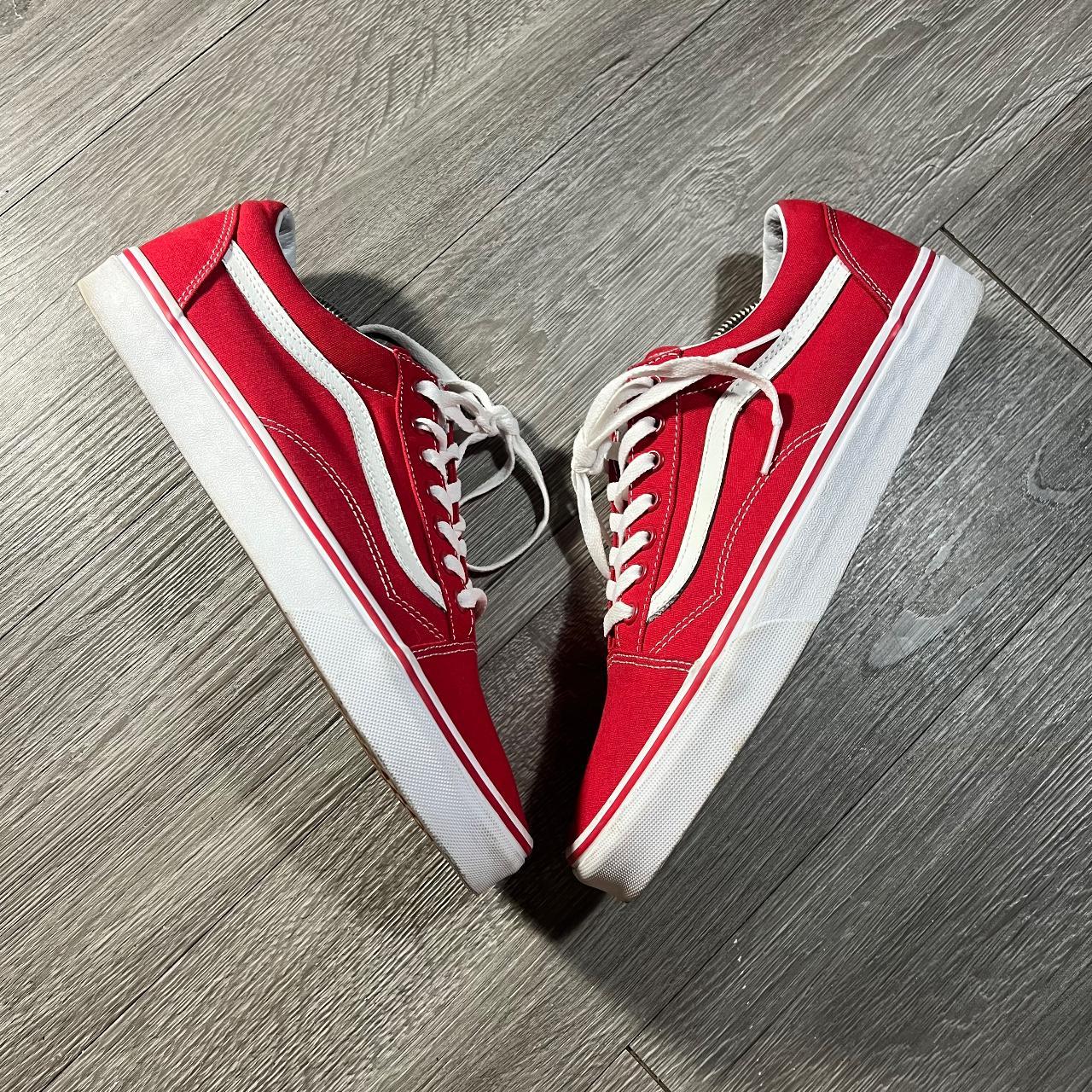 Size 10.5 M 12W Formula One Red Vans Old Skool. Depop