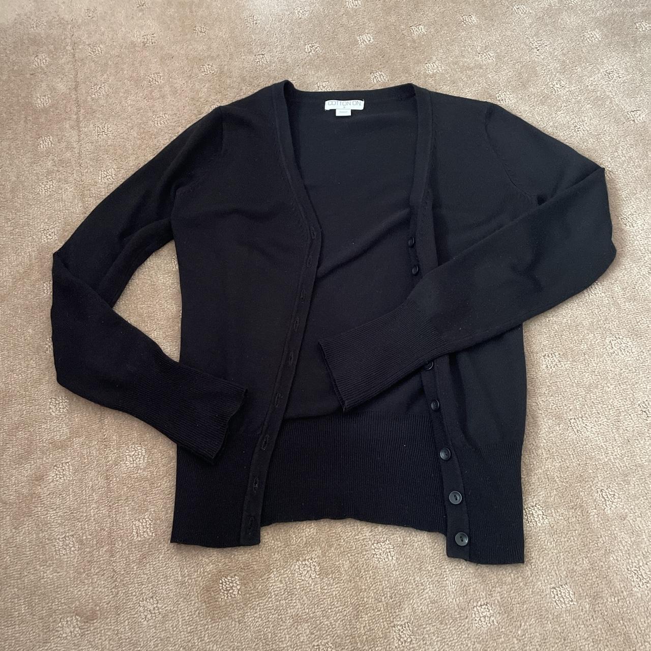 cotton on basic black cardigan size S, in great... - Depop