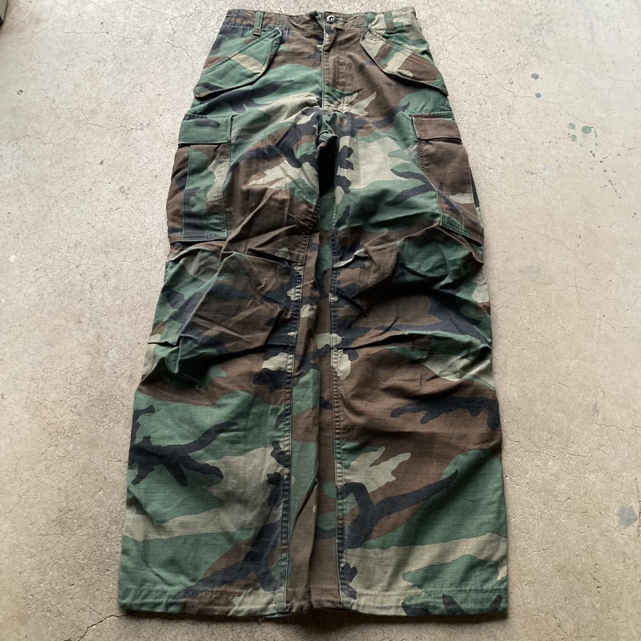 Vintage Double Knee Military Camo Cargo Pants... - Depop