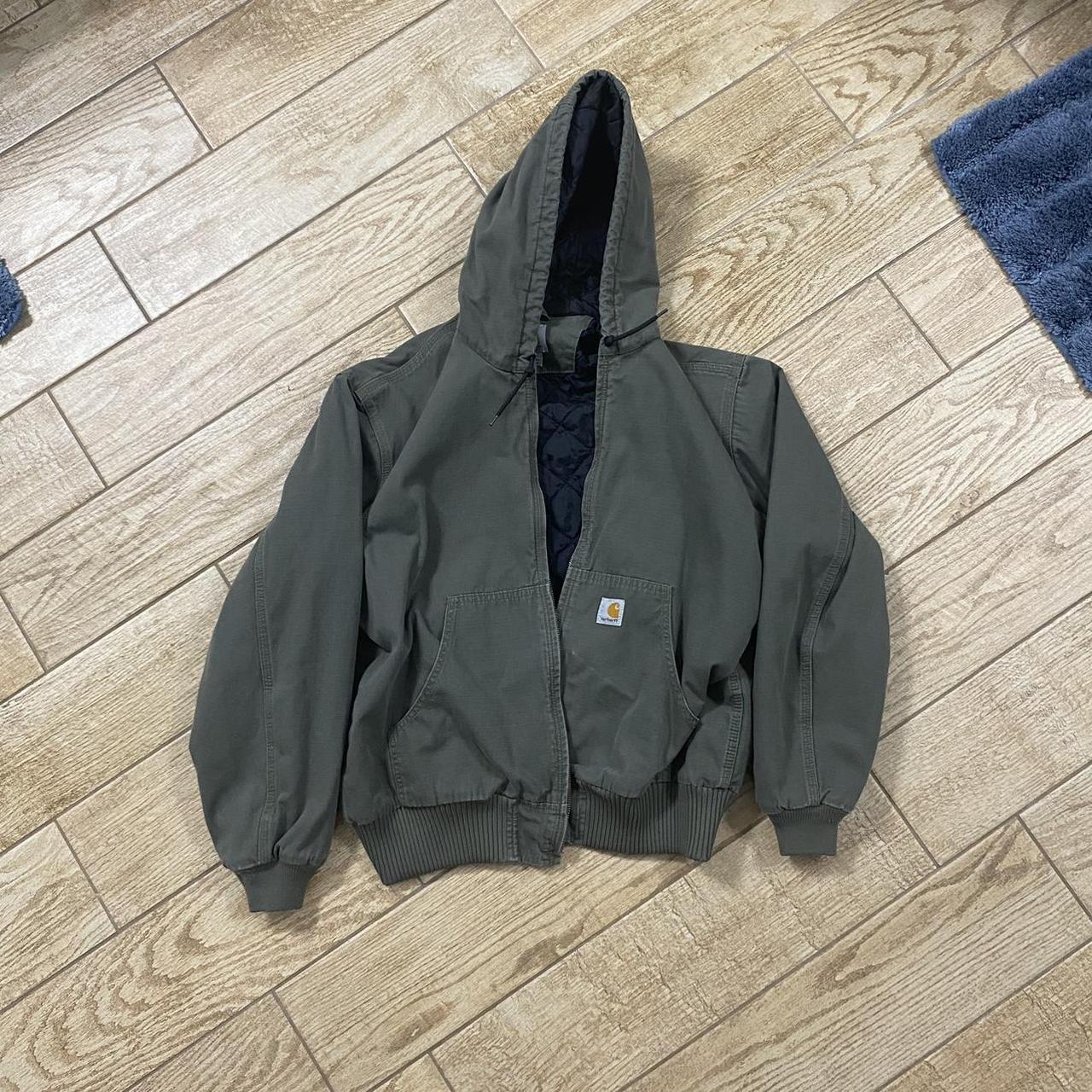 Olive Green Carhartt Work Jacket Size Large j130... - Depop