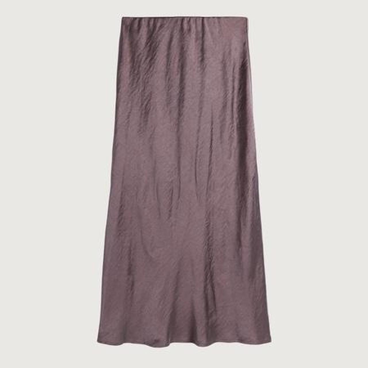 Oak + Fort brown slip skirt Silky/satin material... Depop