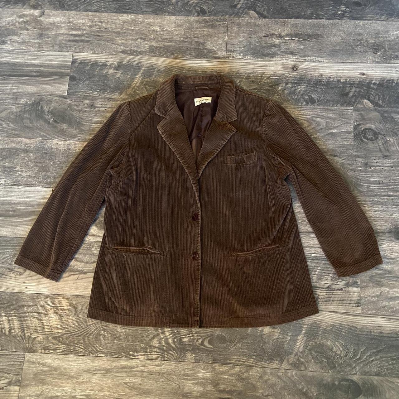 Brown Newport News Corduroy Coat/Blazer Size: Fits... - Depop