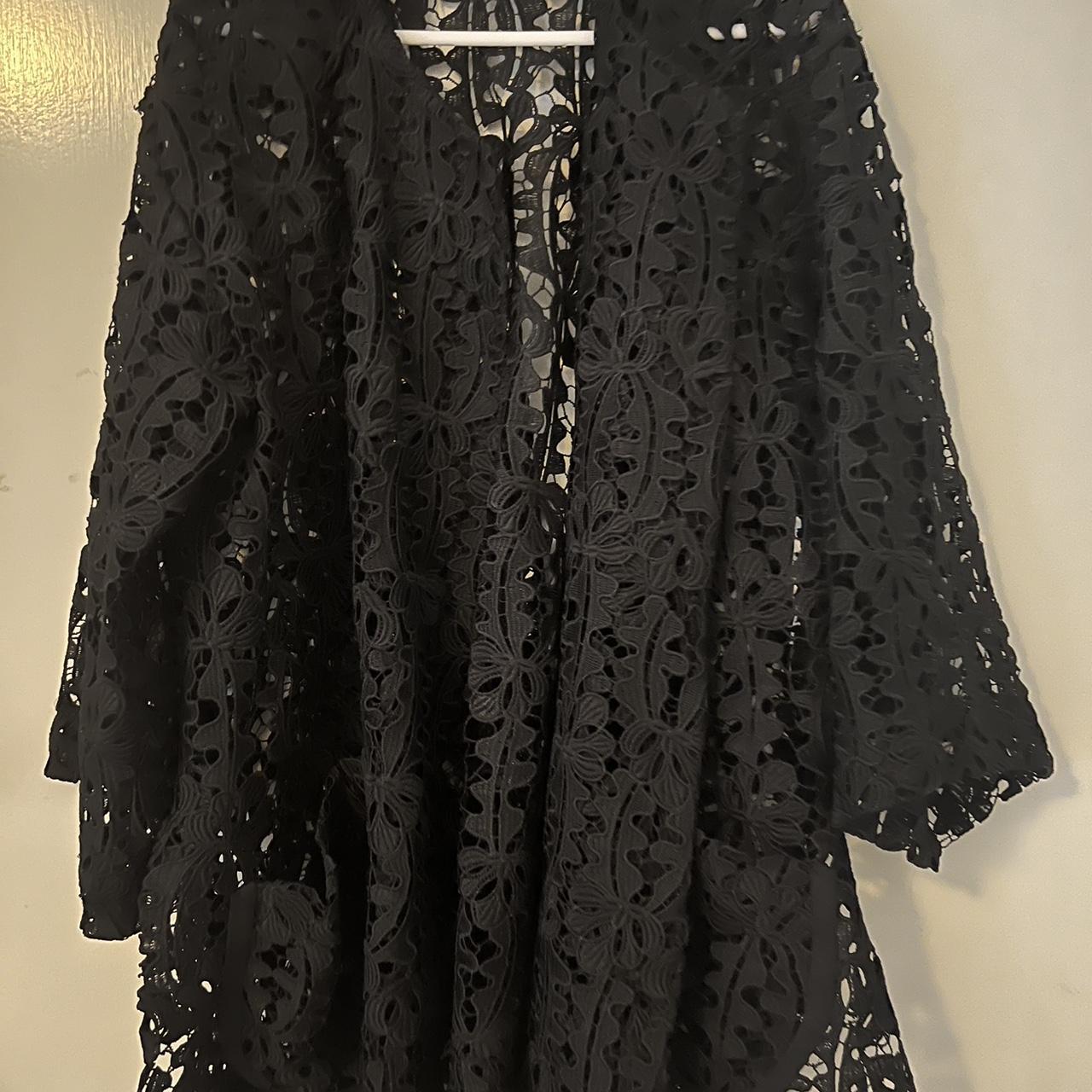 Veronika Maine stunning black lace jacket. Size M... - Depop