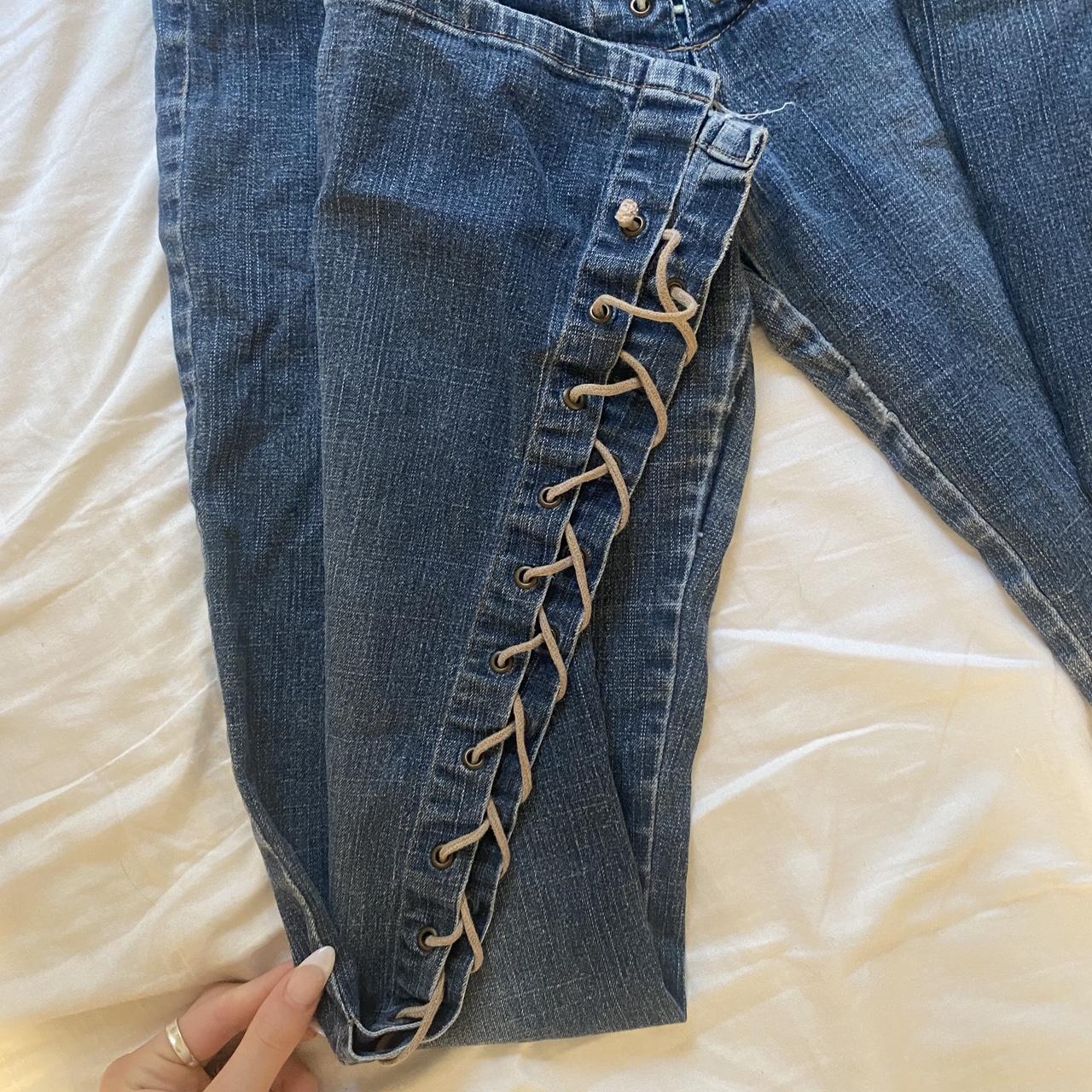 Mudd y2k low rise lace up jeans! Laces up to