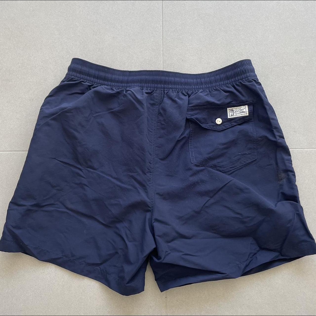 mens navy blue polo ralph lauren swim trunks size... - Depop