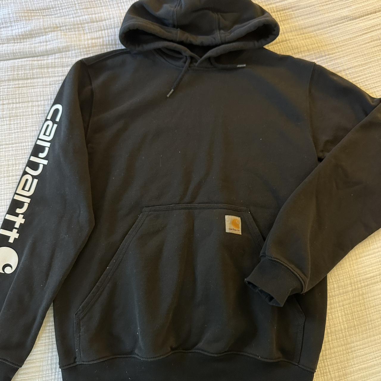 Black carhartt hoodie Size small (loose fit) - Depop