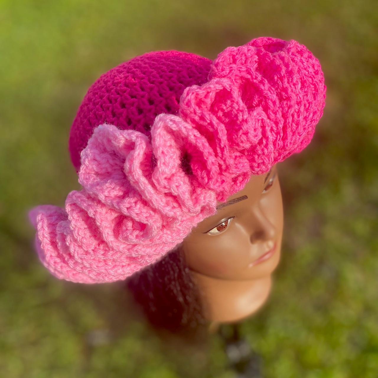 Pink ruffle hat | Depop