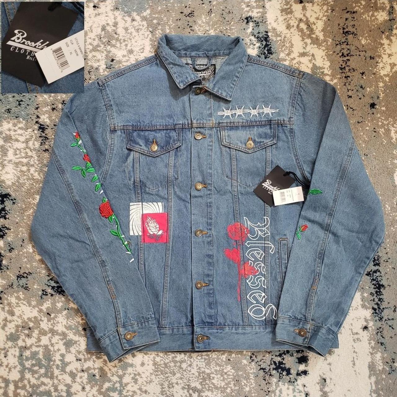 Brooklyn Cloth embroidered denim jacket new with... - Depop