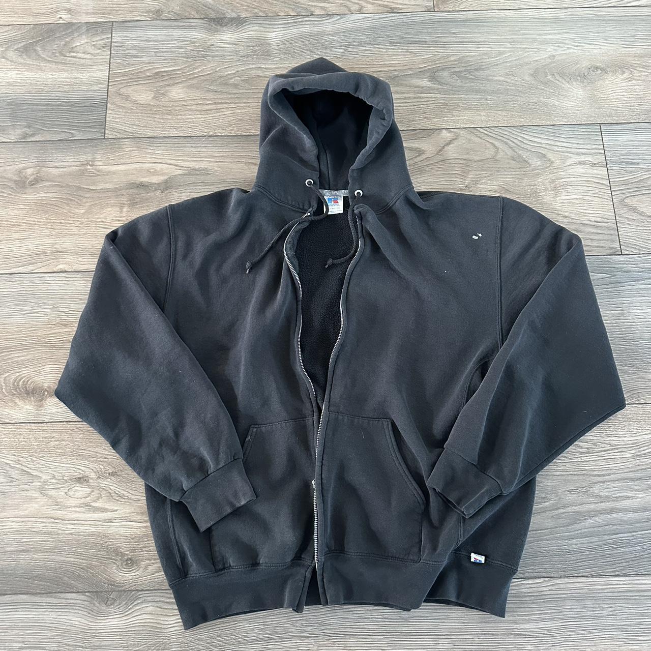 Vintage Russell Athletic zip up hoodie SizeXL Worn... Depop