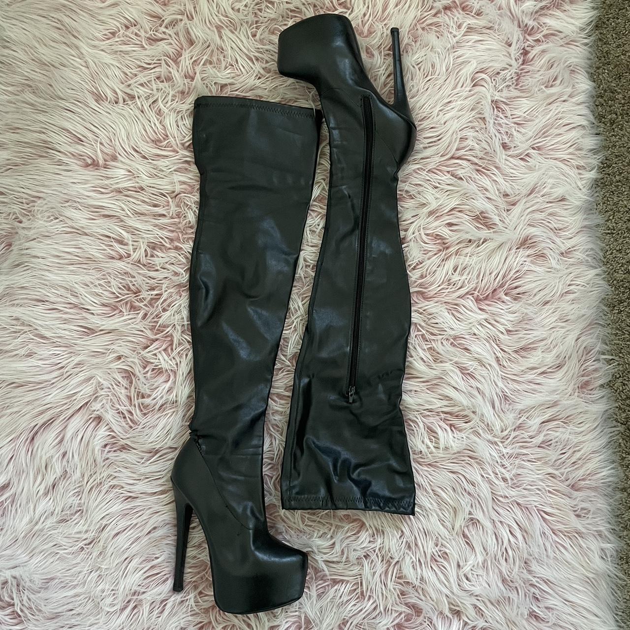 Thigh high platform boots!!! 🖤 These definitely... - Depop