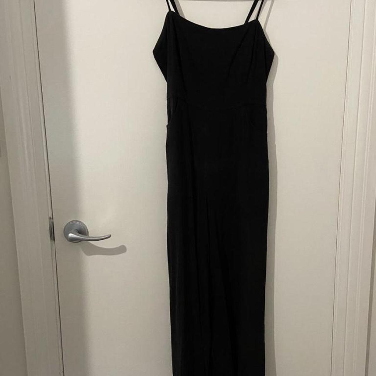 REPOP Glassons black linen wide leg jumpsuit size 6 Depop