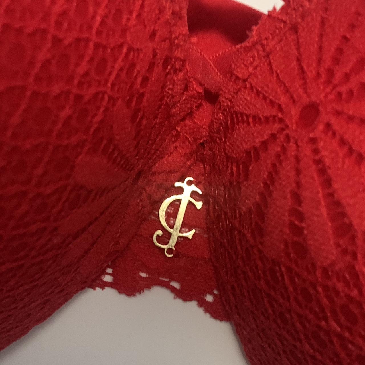Juicy Couture Sexy Push Up Bra RED Lace 38C NEW W/ - Depop