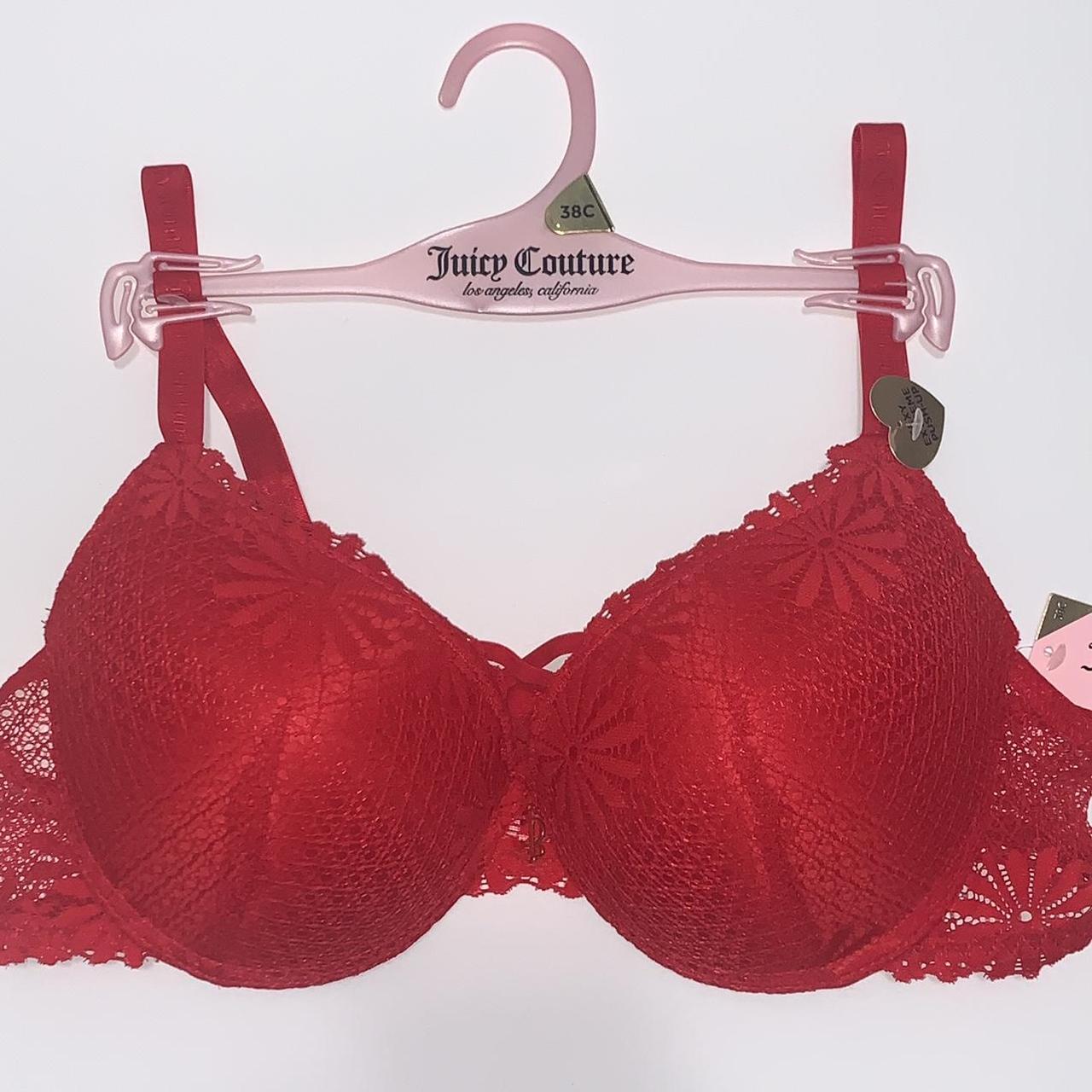 BRAND NEW Red lace juicy couture push up bra size - Depop