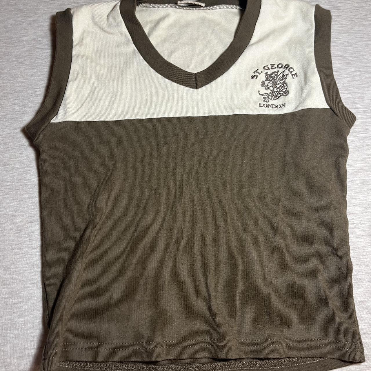 BRANDY MELVILLE brown and cream vest top rare... Depop