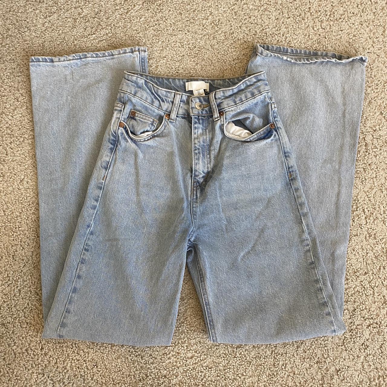 Wide Leg H&M Jeans Light Wash Barely worn Original... - Depop