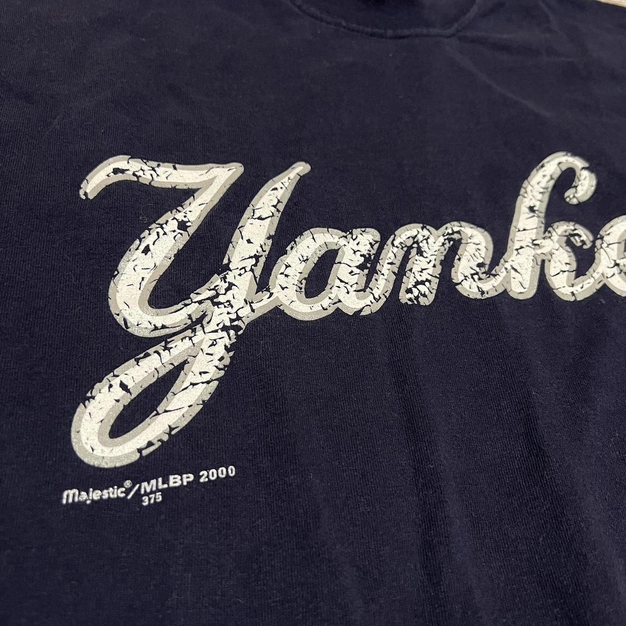 Vintage 00s Navy Majestic New York Yankees T-Shirt - Large Cotton