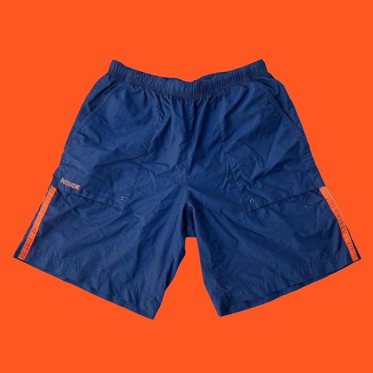 Nike Men's Navy and Orange Swim-briefs-shorts
