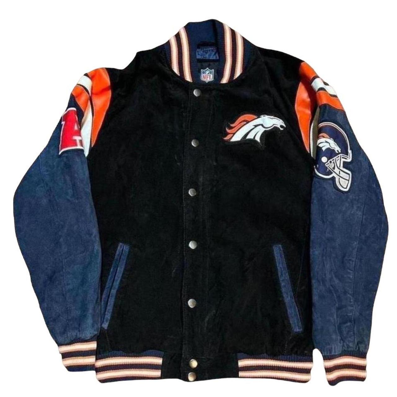 AUTHENTIC NFL JACKET. Large Denver Broncos leather / - Depop