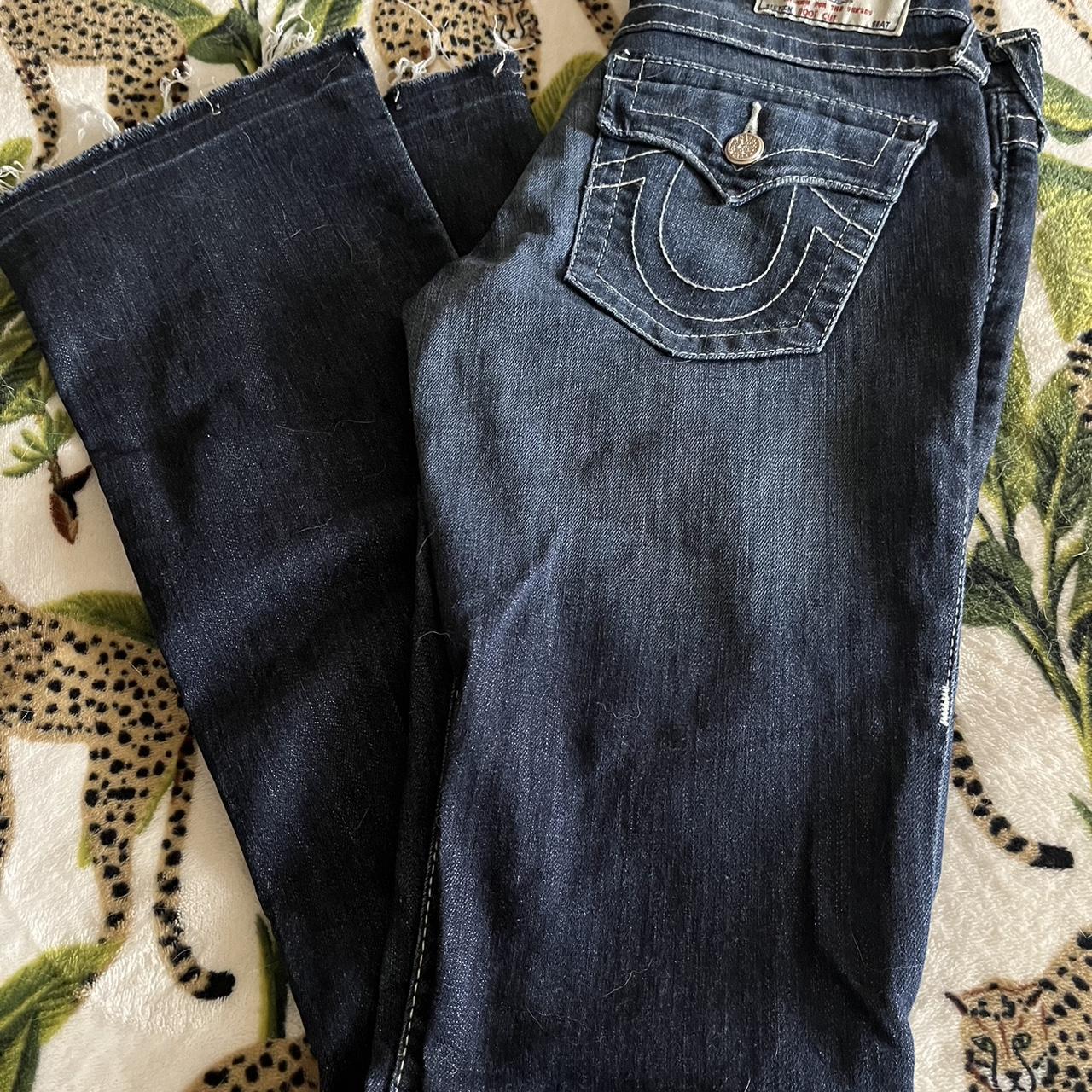 true religion bootcut jeans size 25 raw hem... - Depop