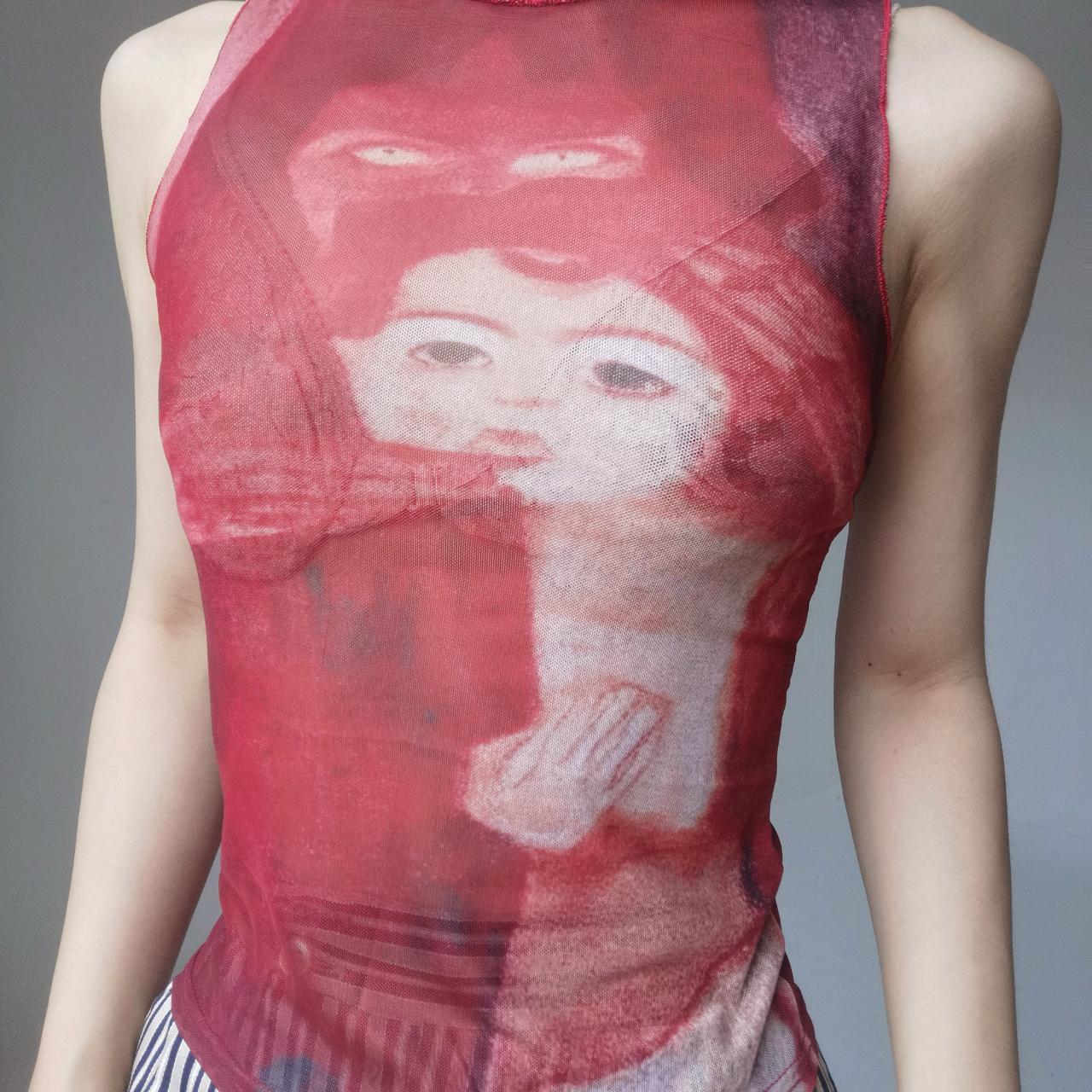 Cop Copine Mesh Top Tank Size S Fits like S to... Depop