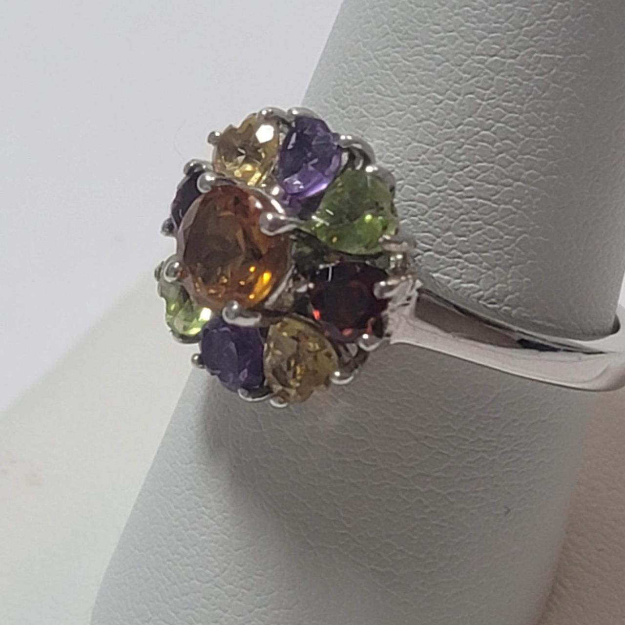 Preloved Women's Ring - Multi/Silver – Multi Gems… - image 3