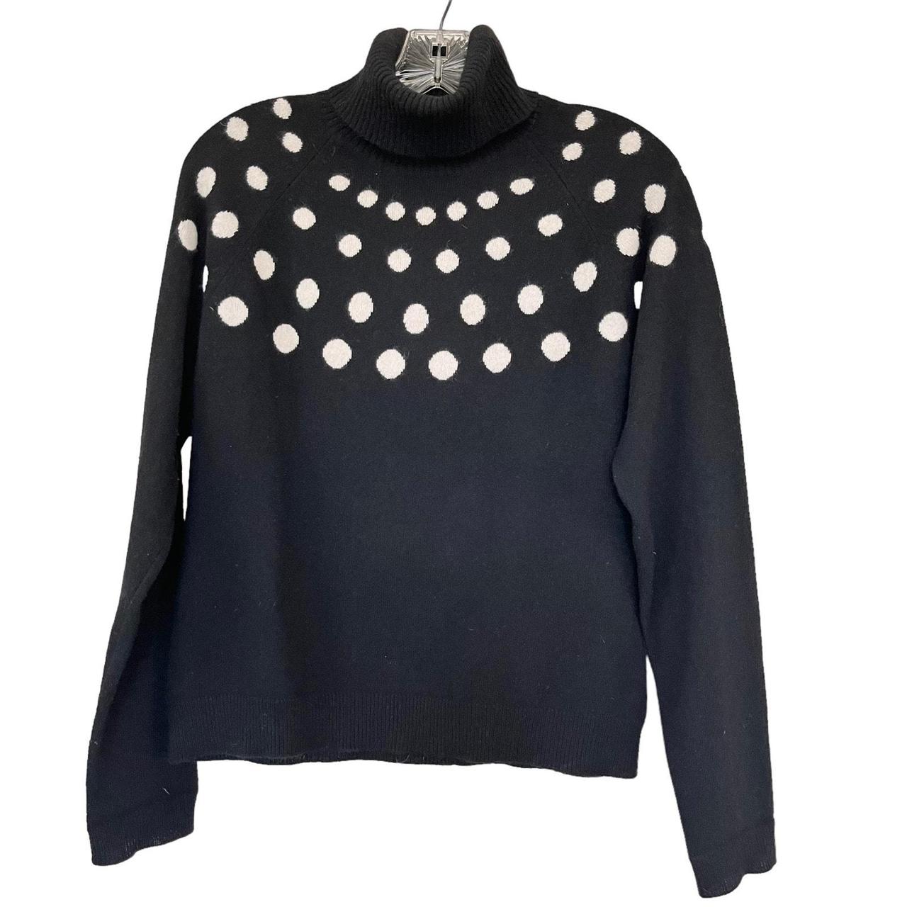 Black and white polka dot turtleneck hotsell