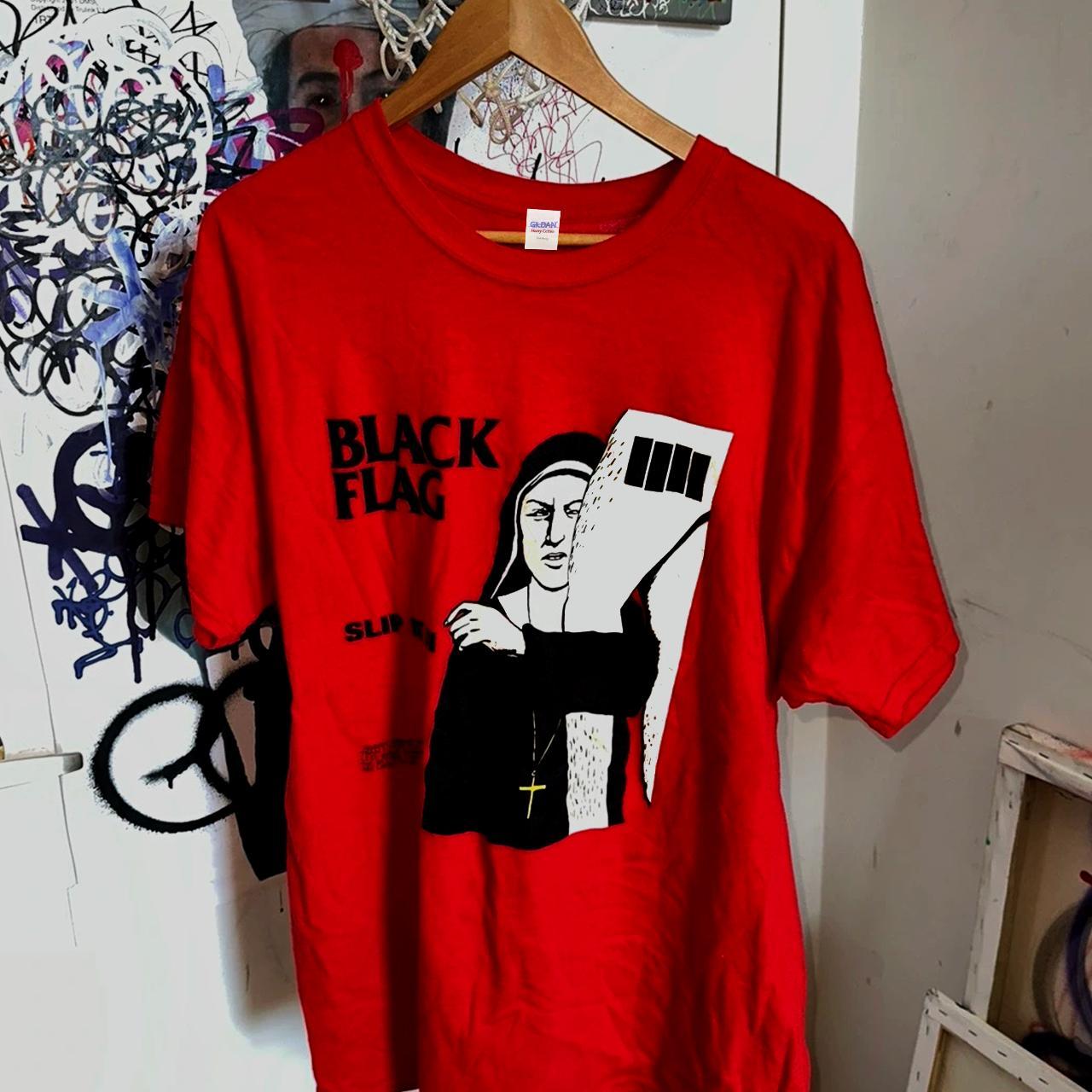 Black Flag “Slip It In” Tee Heavy cotton t-shirt... - Depop