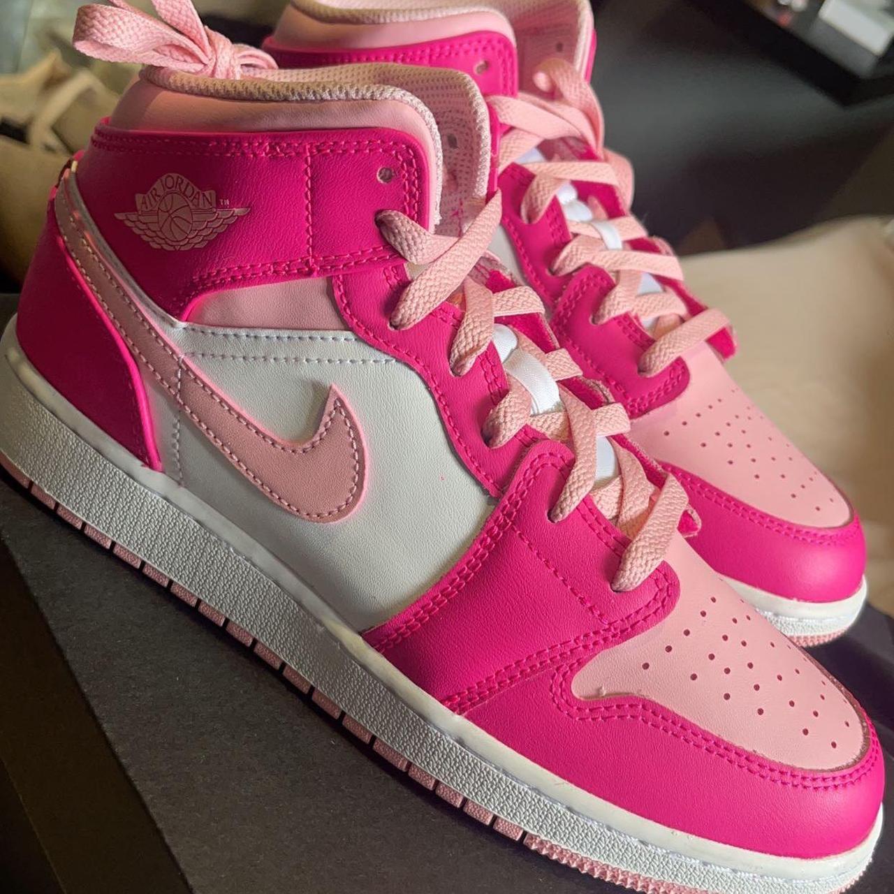 Nike Air Jordan 1’s Mid Fierce Pink Size 5.5 Brand - Depop