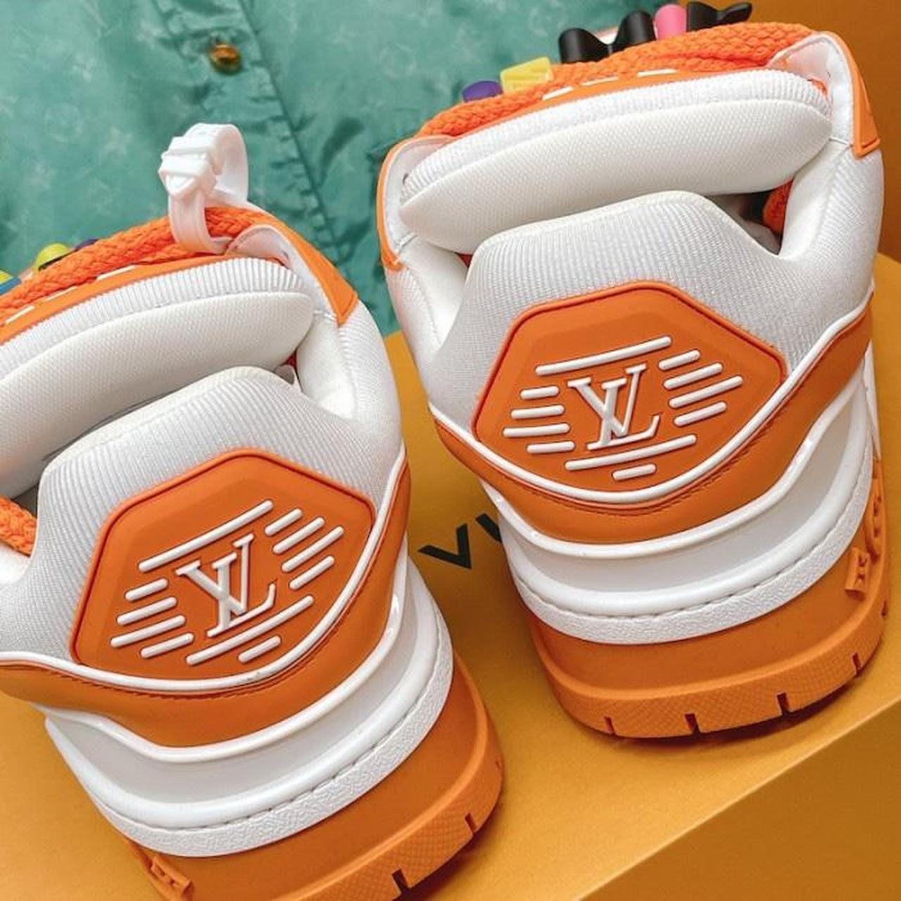 Mens Louis Vuitton LV Trainer Sneaker in Orange