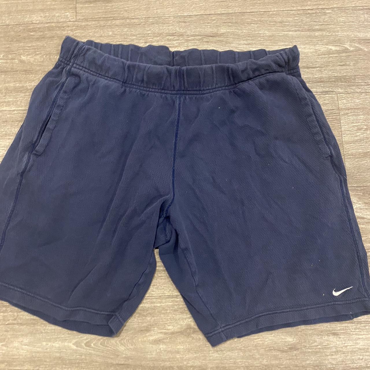 Vintage Nike shorts -size large -navy blue -message... - Depop