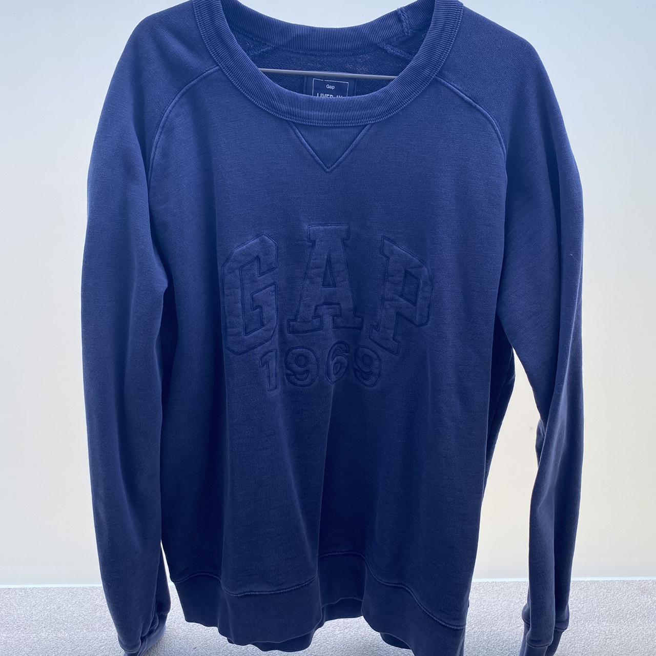 GAP - men’s navy jumper Large logo on front Men’s... - Depop