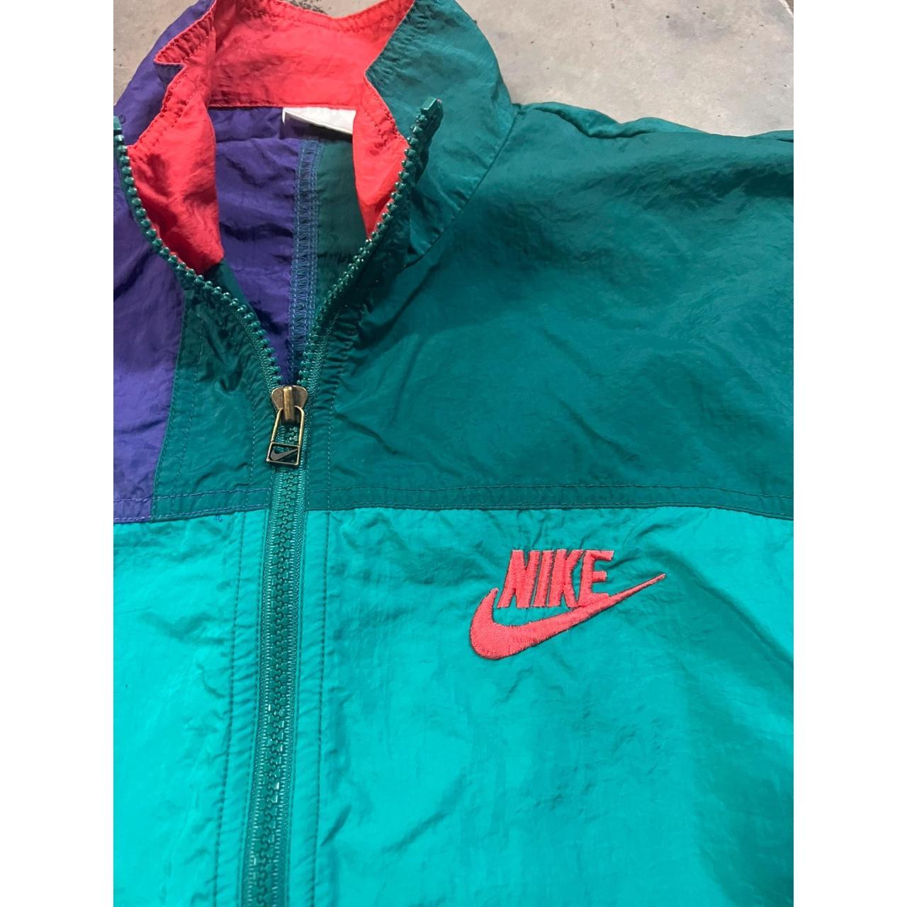 Vintage 90s Nike Multicolor Color Block Windbreaker... - Depop