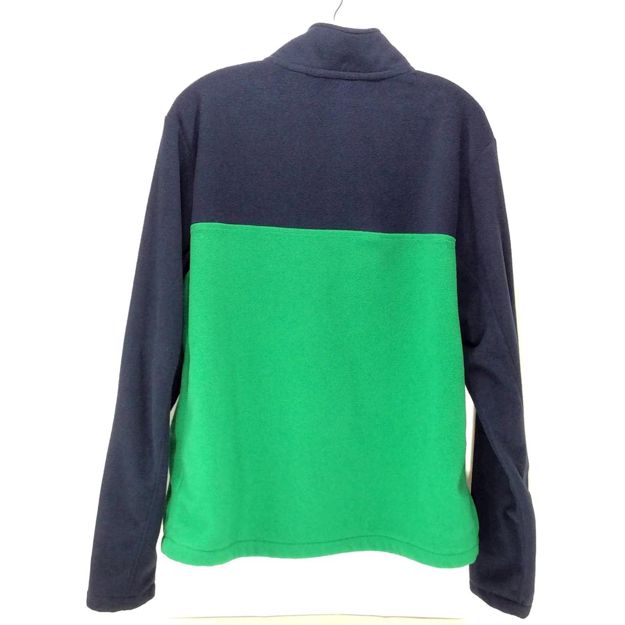 Lands' End Men's Blue and Green Jumper Depop