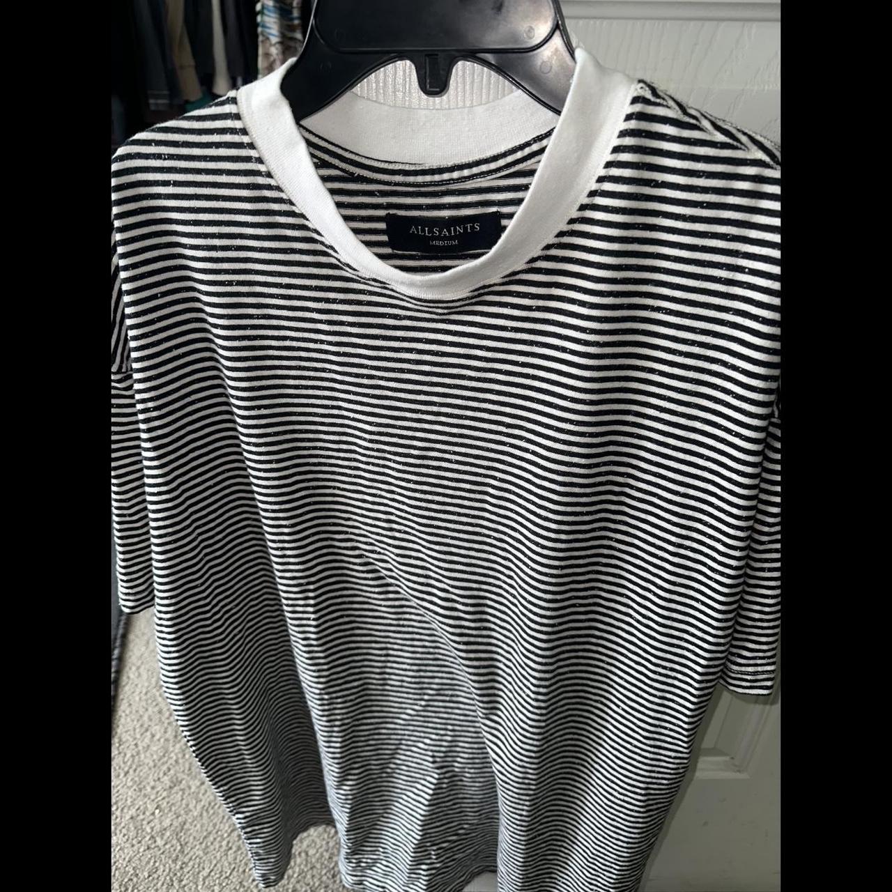 all saints striped t shirt