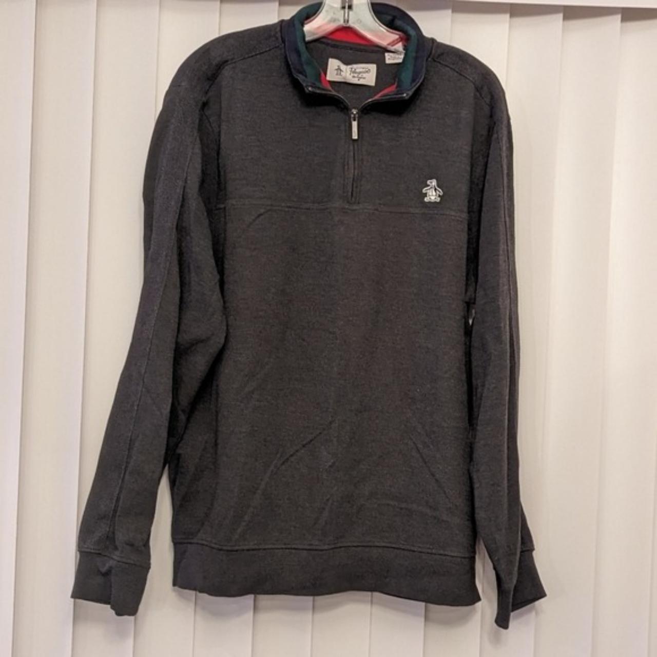 Original PENGUIN Men's 3/4 Zip Charcoal Gray Size XL... - Depop