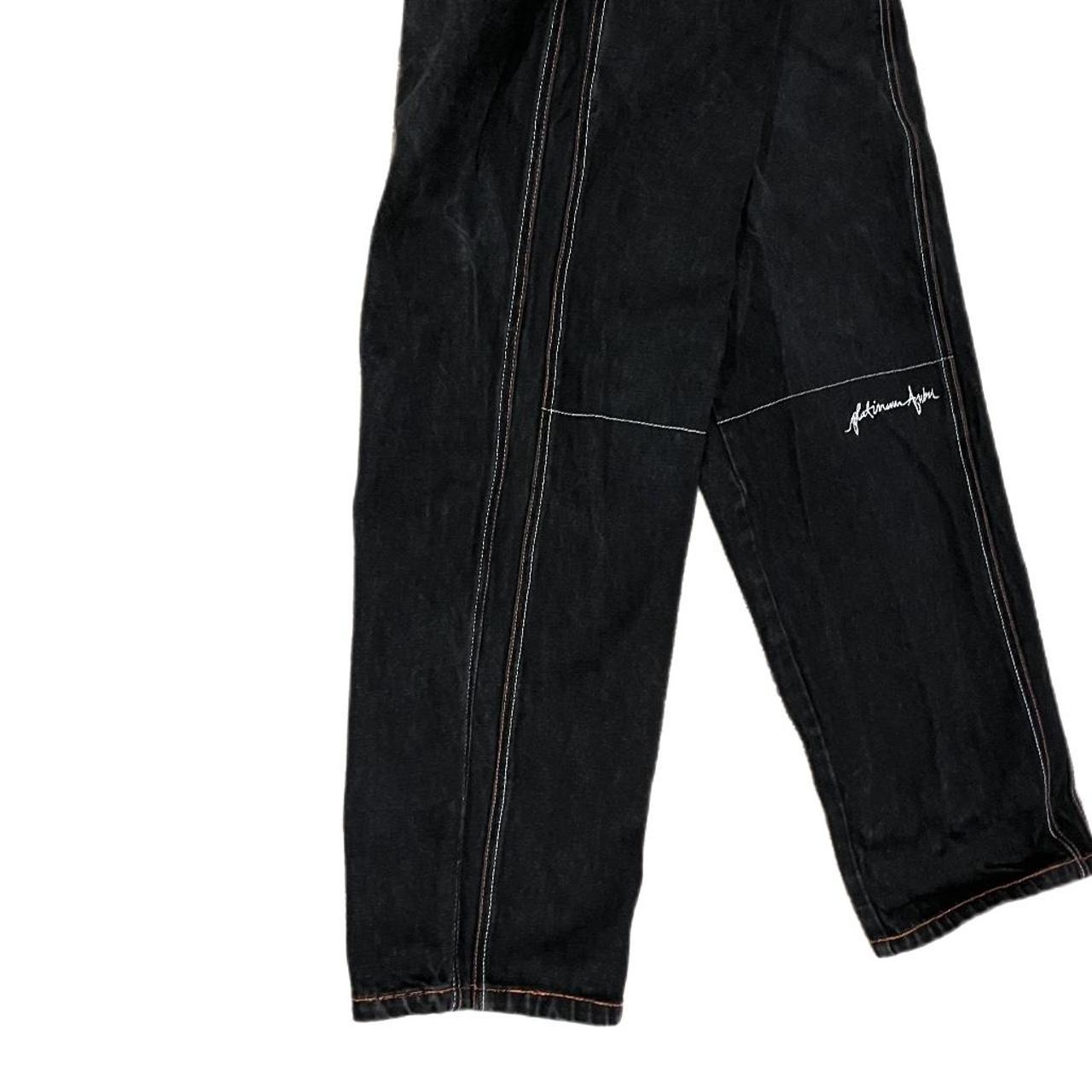 FUBU Men's Black and Yellow Jeans Depop