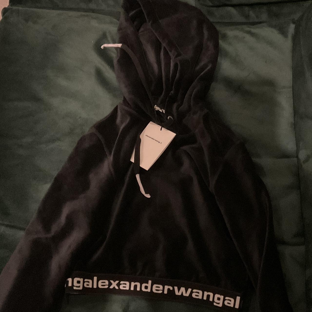Alexander Wang Women's Black Hoodie Depop