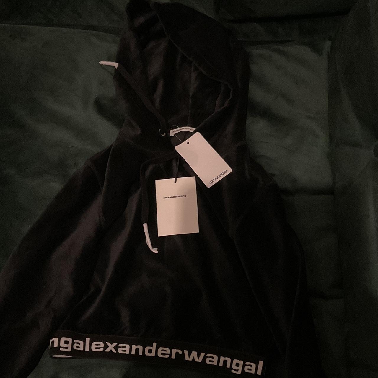 Alexander Wang Women's Black Hoodie Depop