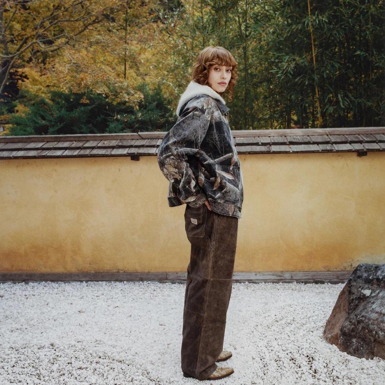 FW23 Stussy Men's Distressed Leather Work Pant | Depop