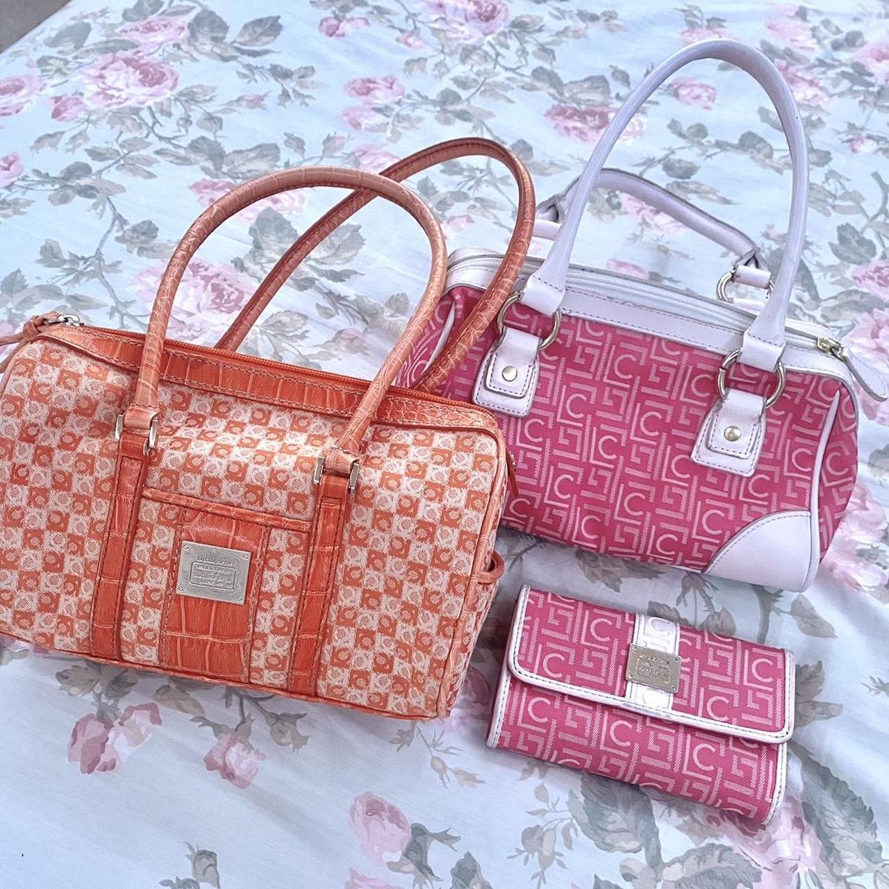 Liz Claiborne Women's Pink and Orange Bag Depop