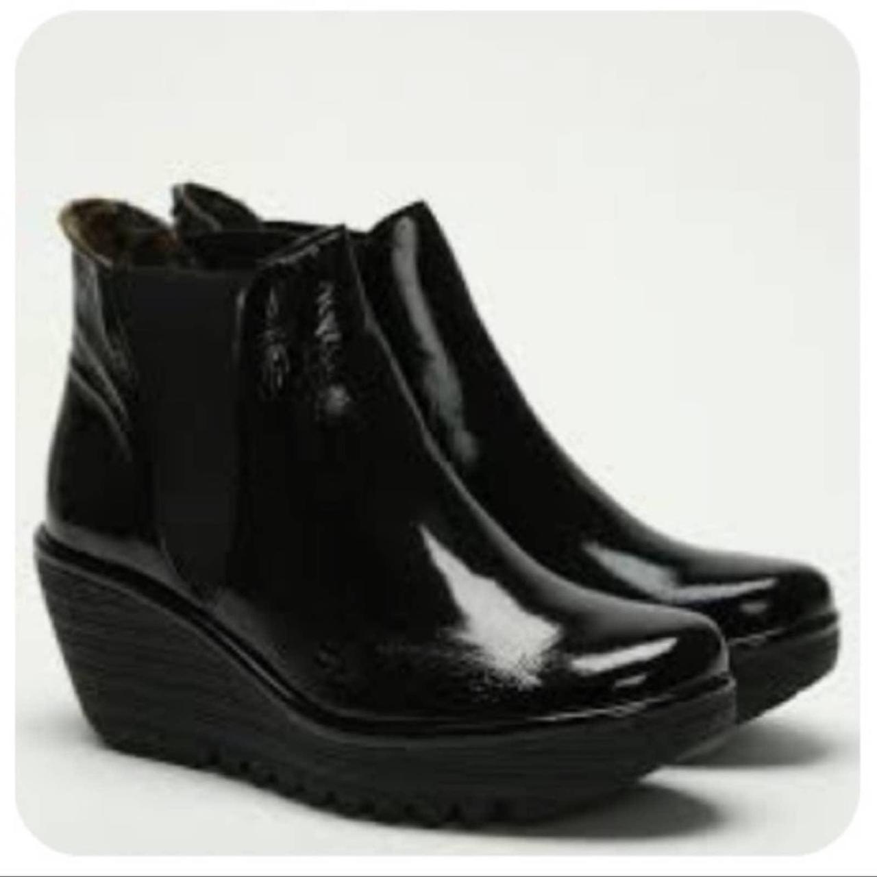 Fly london store black patent boots