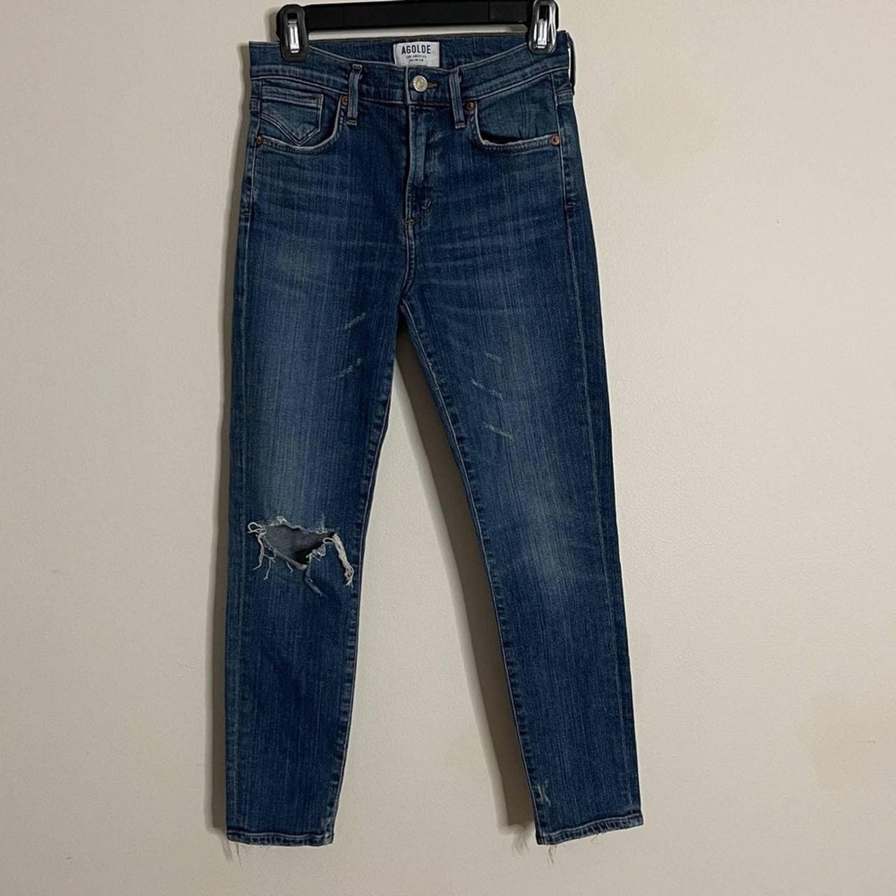 Agolde Sophie Skinny Crop in Santa Fe Distressed Depop