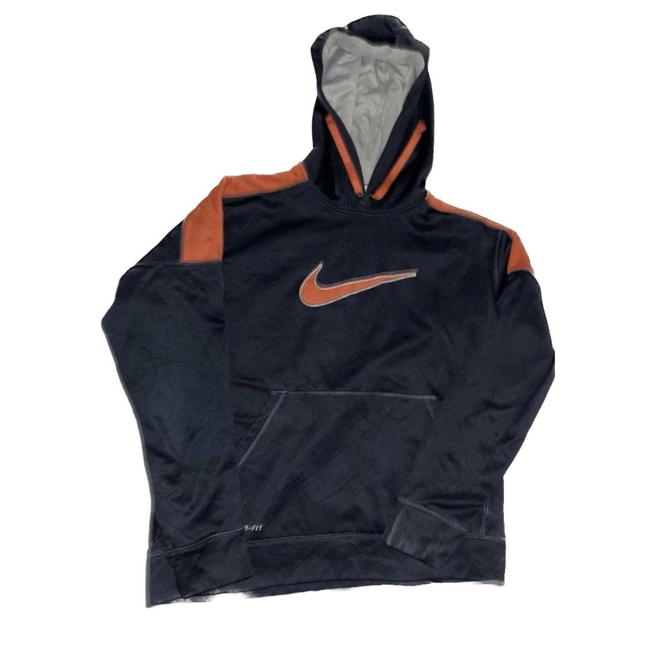 Vintage blue and orange Nike hoodie size medium - Depop