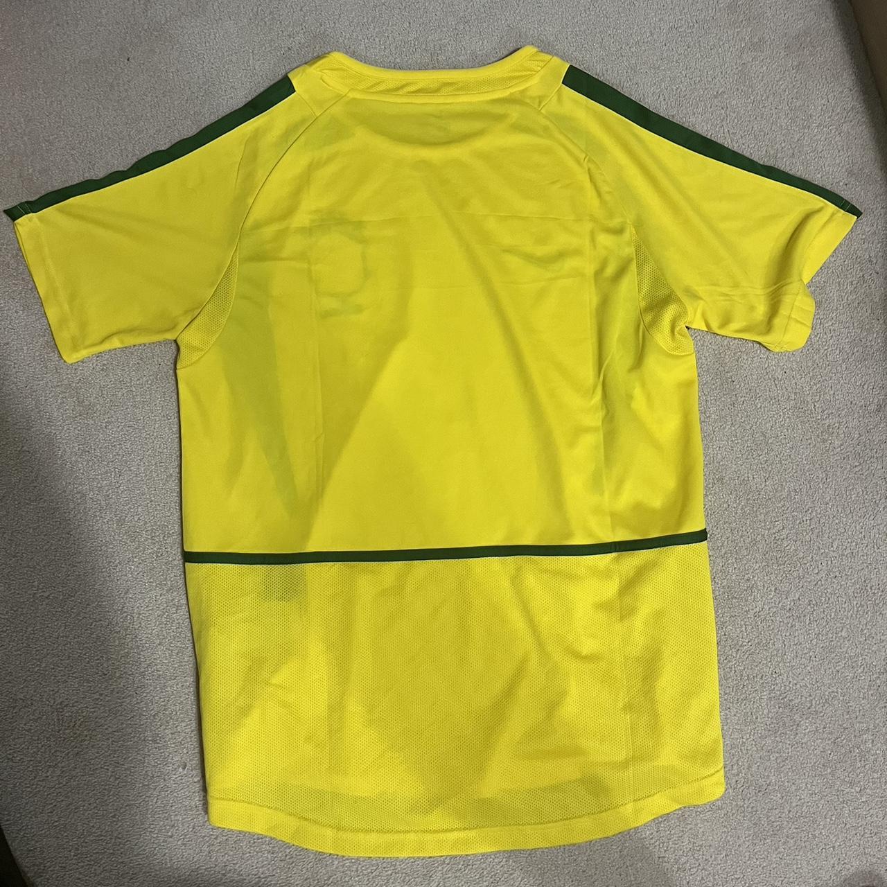 Brazil home shirt 2002 nike size large (could fit... - Depop