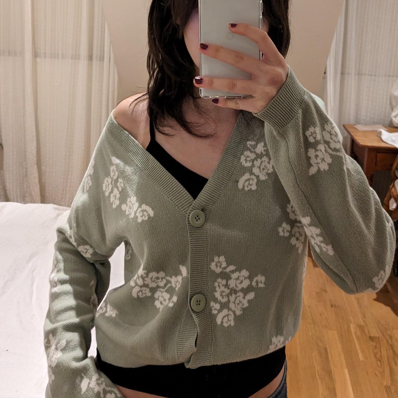 Hollister floral print cardigan in green