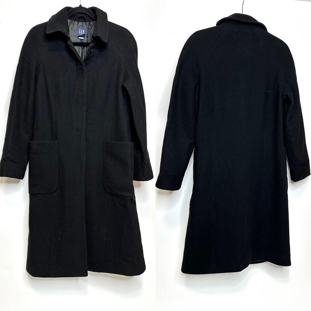 Gap Y2K Black Wool Dress Pea Coat Women’s Size... Depop
