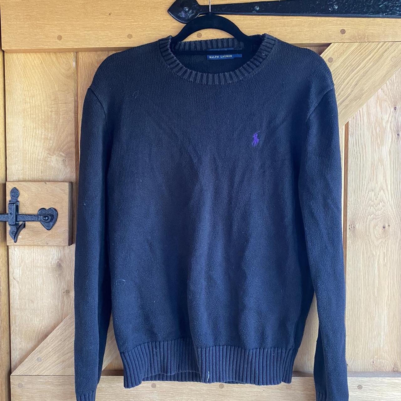 Vintage blue Ralph Lauren black jumper Size - S/M... - Depop